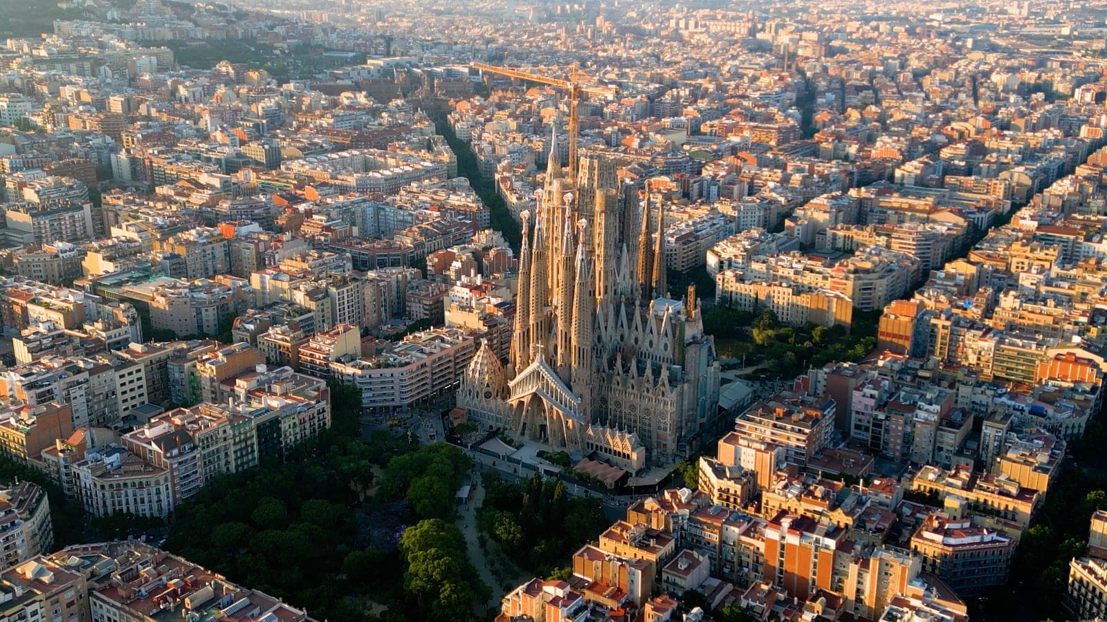 Aerial view of Barcelona, Spain